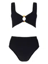 Hunza G Womens Black Nadine Seersucker Bikini Set In Black
