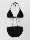 Hunza G Rings Detail Halter Neck Bikini Set In Black