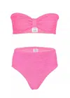 Hunza G Ruby Bikini In Candy Pink | Bow Bandeau &amp; High Waist In Pink