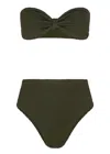 Hunza G Ruby Bikini Metallic Khaki In Black