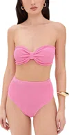 Hunza G Jean Stretch Nylon Bikini Set In Candy Pink