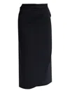 Hunza G Ruched Midi Skirt In Black