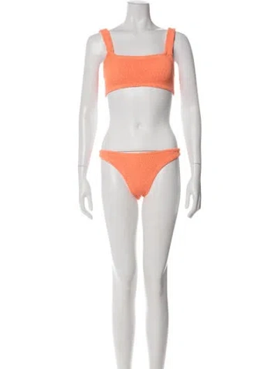 Pre-owned Hunza G Ruffle Embellishment Bikini In White