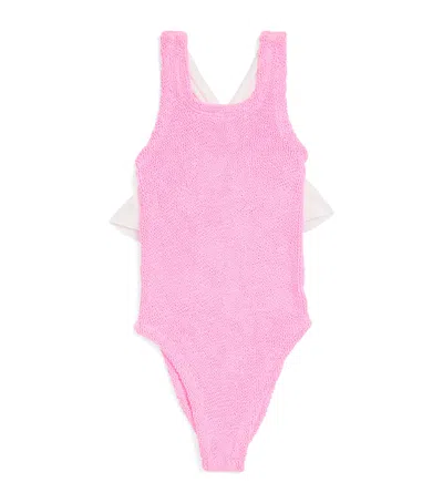 Hunza G Kids' Ruffle-trim Lara Swimsuit In Pink