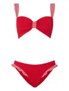 Hunza G Womens Red Red Loretta Check-print Bikini Set In Red