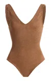 Hunza G Sadie One-piece Swimsuit In Brown
