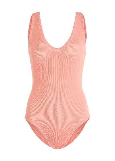 Hunza G Sadie Seersucker Swimsuit In Pink