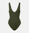 Hunza G Sadie Swimsuit In Metallic Khaki