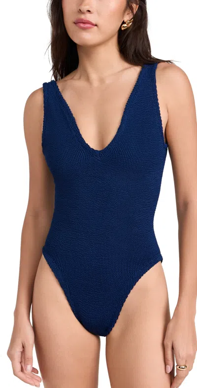 Hunza G Sadie Swimsuit Navy In Blue