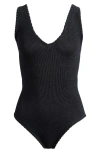Hunza G Sadie V-neck One-piece Swimsuit