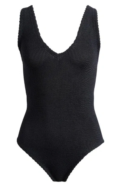 Hunza G Sadie V-neck One-piece Swimsuit