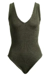 Hunza G Sadie V-neck One-piece Swimsuit