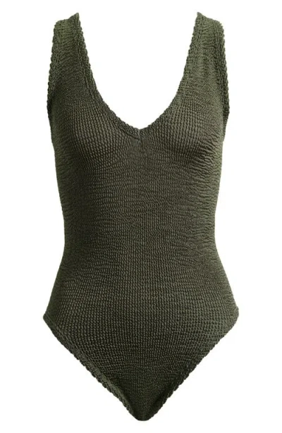 Hunza G Sadie V-neck One-piece Swimsuit