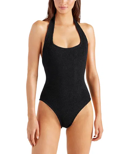 Hunza G Sandy Crinkle One Piece Swimsuit In Black