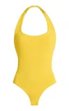 Hunza G Sandy Halter-neck One-piece Swimsuit In Yellow