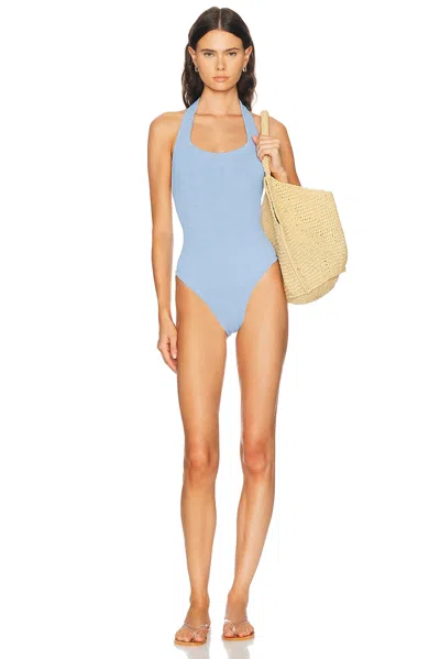 Hunza G Sandy One Piece Swimsuit In Blue