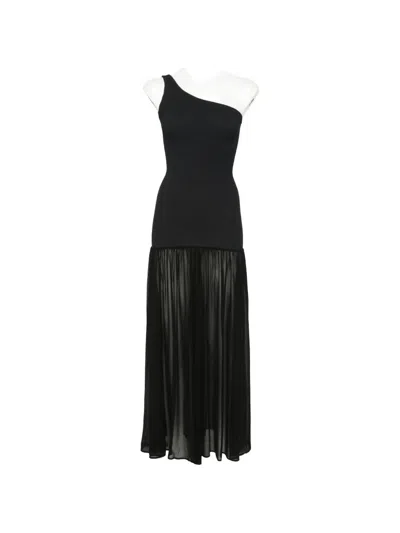 Hunza G Sandy One-shoulder Maxi Dress In Black