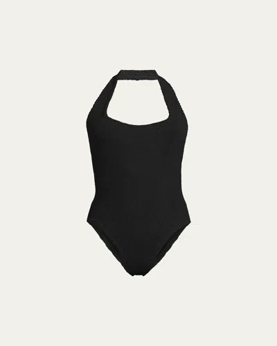 Hunza G Sandy Open-back One-piece Swimsuit In Black