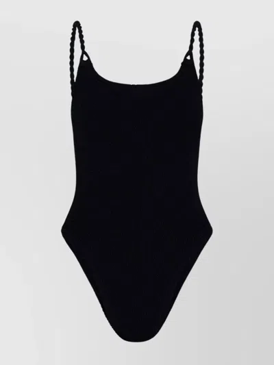 Hunza G Scoop Neck High-cut Leg In Black