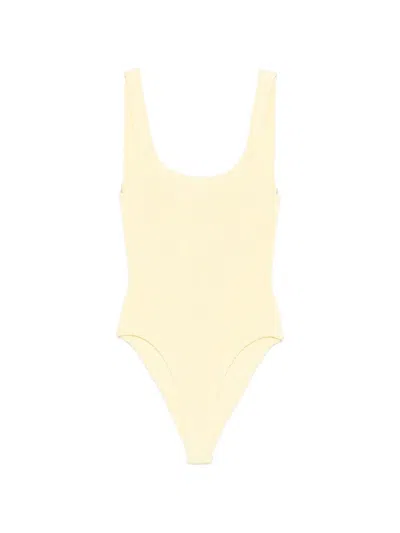 Hunza G Scoop-neck Crinkle Swimsuit In Neutral