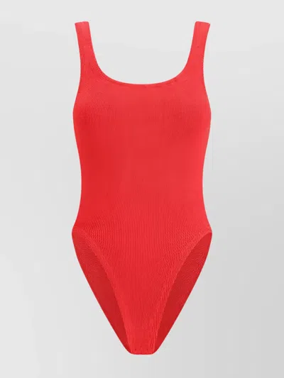 Hunza G Sculpting One-piece Swimsuit For Elegance In Red