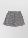 Hunza G Seersucker Gingham Elastic Waistband Shorts In Gray