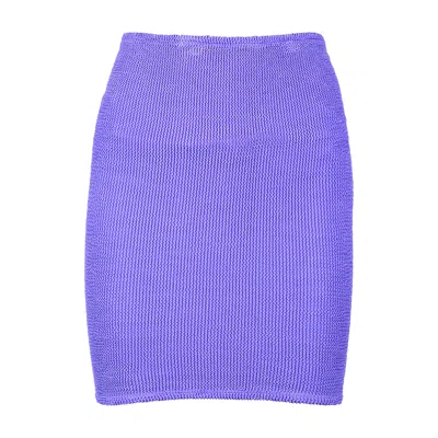 Hunza G Seersucker Mini Skirt In Purple