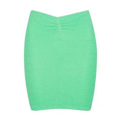 Hunza G Seersucker Mini Skirt In Green