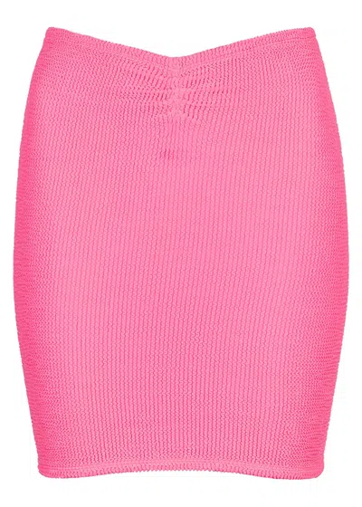 Hunza G Seersucker Mini Skirt In Pink