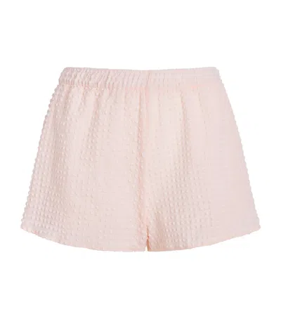 Hunza G Seersucker Resort Shorts In Pink