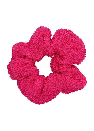 Hunza G Seersucker Scrunchie In Bright Pink
