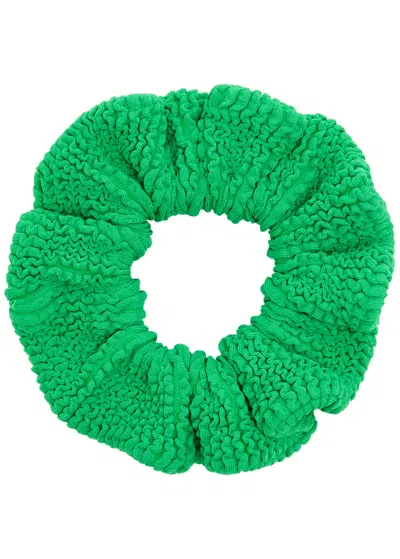 Hunza G Seersucker Scrunchie In Green