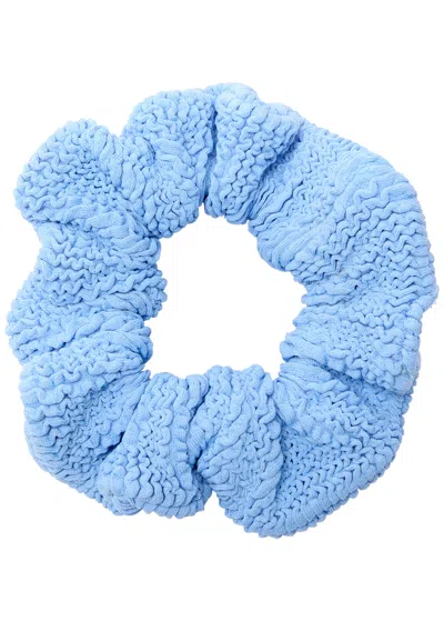 Hunza G Seersucker Scrunchie In Light Blue