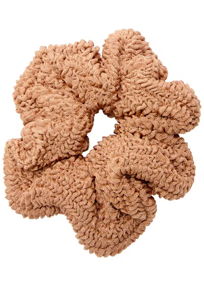 Hunza G Seersucker Scrunchie In Light Brown