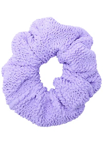 Hunza G Seersucker Scrunchie In Lilac