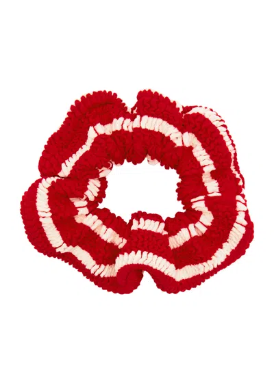 Hunza G Seersucker Scrunchie In Red