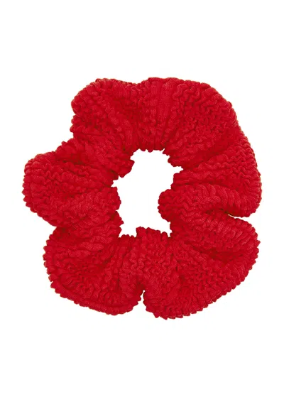 Hunza G Seersucker Scrunchie In Red