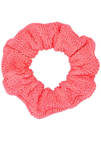 Hunza G Seersucker Scrunchie, Scrunchie, Fuchsia