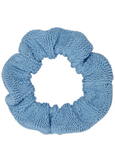 Hunza G Seersucker Scrunchie, Scrunchie, Light Blue