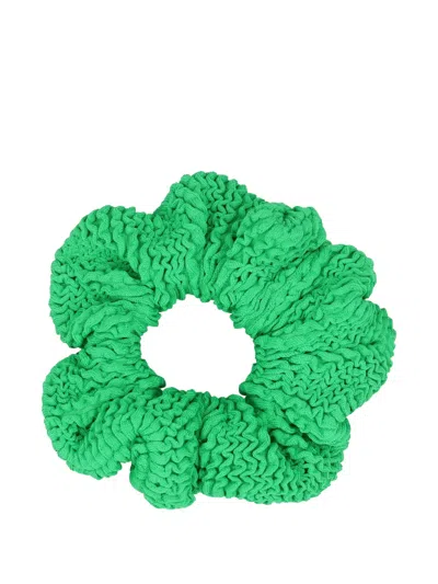 Hunza G Kids' Seersucker Scrunchies (set Of 3) In Green