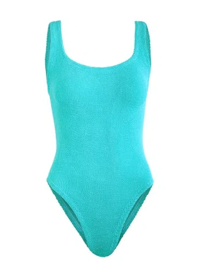 Hunza G Seersucker Swimsuit In Aqua