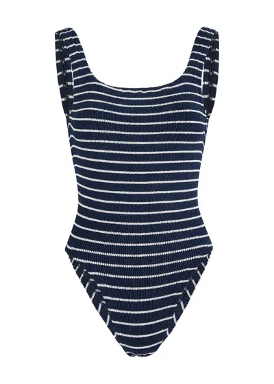 Hunza G Seersucker Swimsuit In Blue