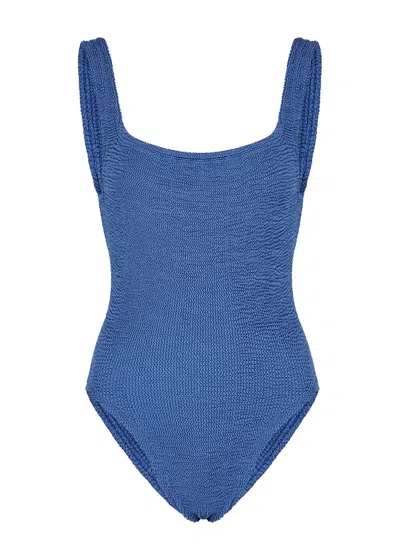 Hunza G Seersucker Swimsuit In Blue