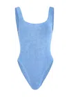 Hunza G Blue Square Neck Swimsuit In Blue