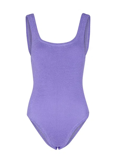 Hunza G Seersucker Swimsuit In Purple