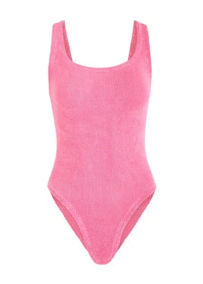 Hunza G Classic Square Neck One Piece In Pink