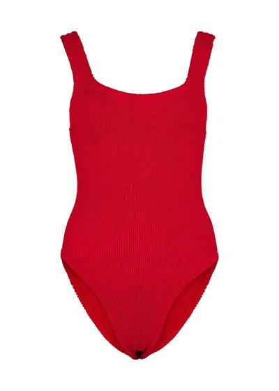 Hunza G Seersucker Swimsuit In Red