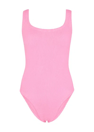 Hunza G Classic Square Neck One Piece In Pink