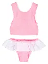 Hunza G Seersucker-texture Ruffled Bikini In Pink