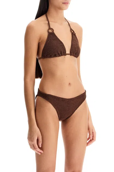 Hunza G Eva Shirred Bikini In Chocolate